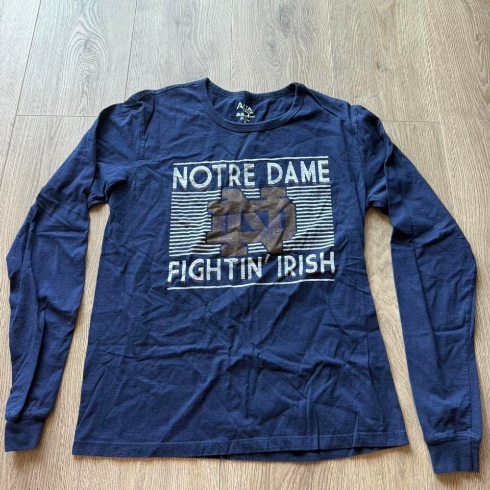 Notre‎ Dame Fighting Irish Long Sleeve Shirt Medium Navy